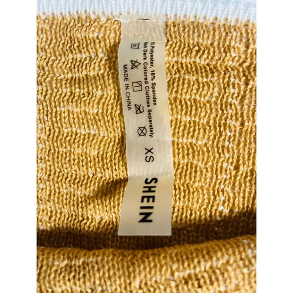 NWOT Shein Crochet Bikini XS Yellow Cream - Picture 6 of 7